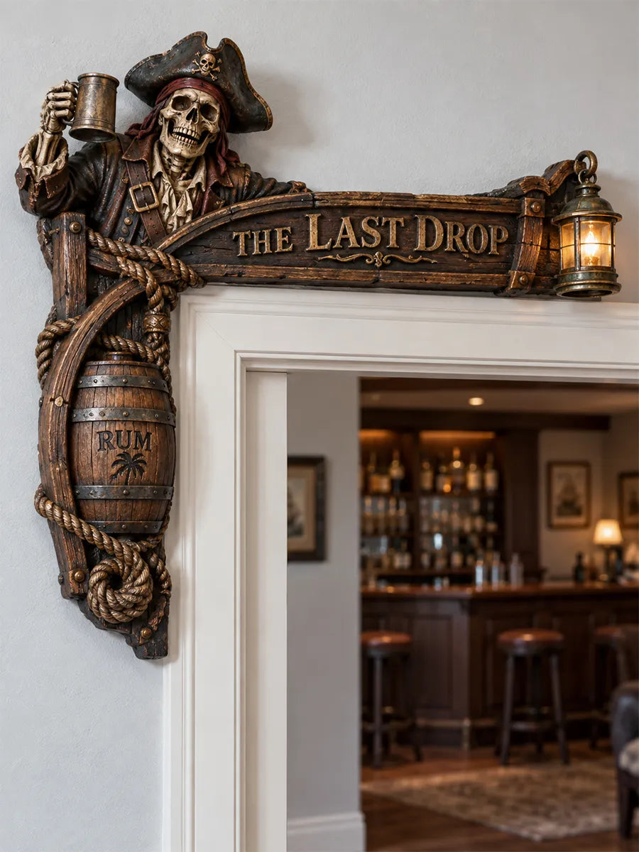 🏴☠️"The Last Drop" Pirate Skeleton Door Frame Corner Decor