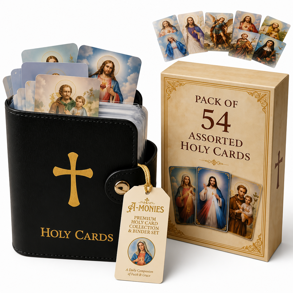 ✝️ Catholic Holy Card Binder – Portable Prayer Card Organizer & Devotional Keepsake Holder