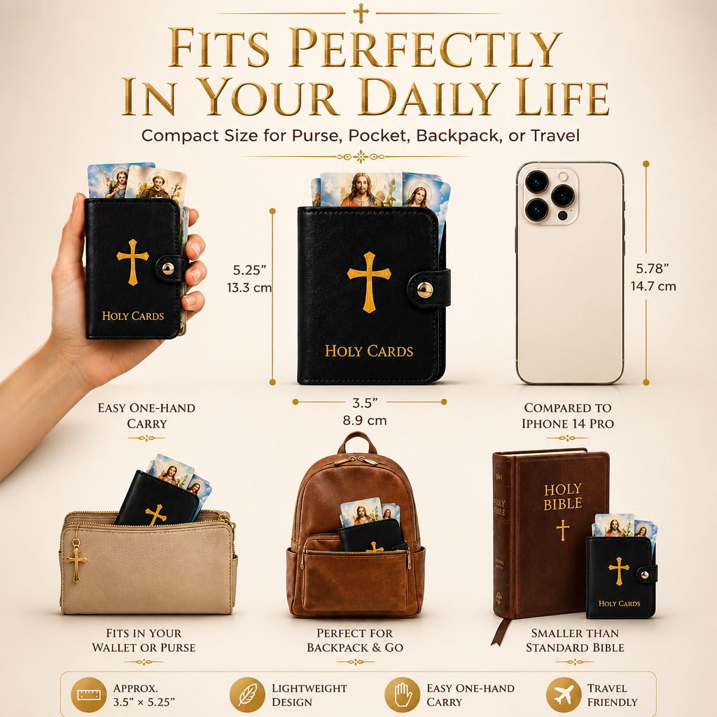 ✝️ Catholic Holy Card Binder – Portable Prayer Card Organizer & Devotional Keepsake Holder