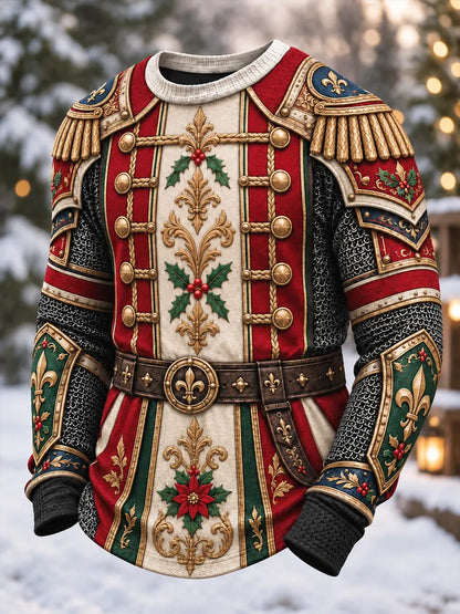 Men's Christmas Royal Knight Armor Graphic Casual Sweatshirt